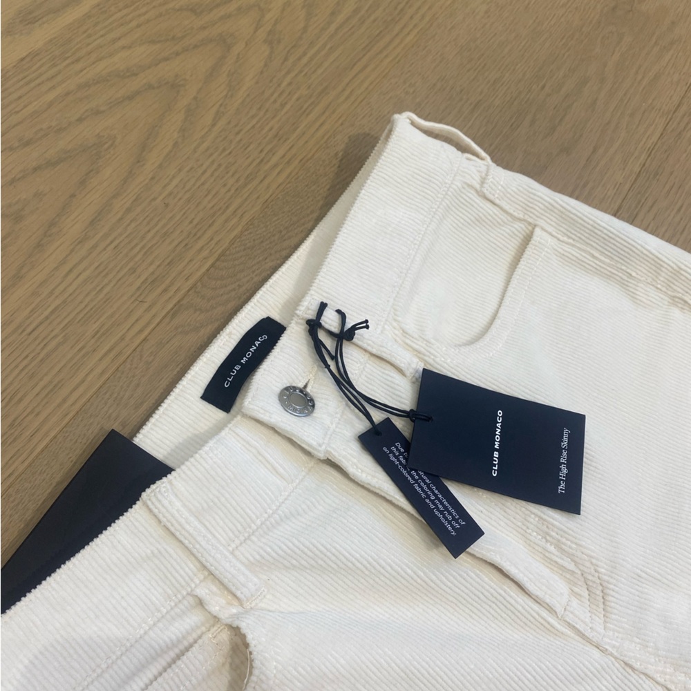 BNWT Club Monaco Cream Corduroy Pants